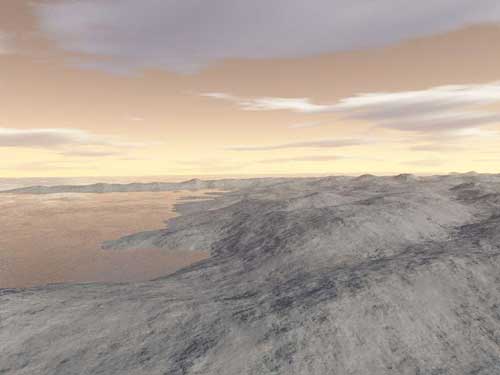 Поверхность Титана 3D изображение по данным Hyugens