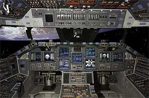 Space Shuttle. Внутри кабины экипажа