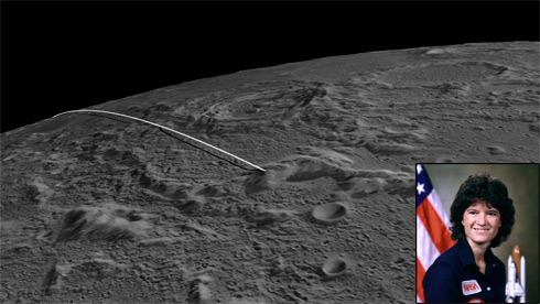 место падения зонда GRAIL названо в честь первой астронавтки Америки Салли Райд