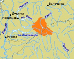 карта Государственного природного заповедника «Путоранский»