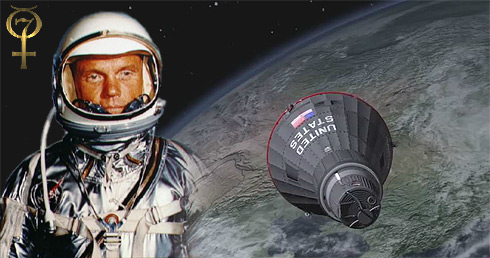 астронавт NASA Джон Гленн (John Herschel Glenn) и его космический корабль Friendship 7 20 февраля 1962 года